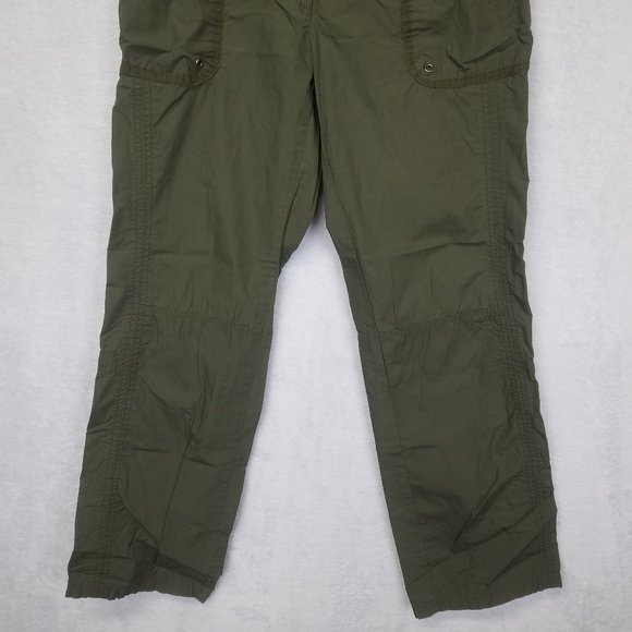 New York & Company Women's Pants Elastic Waist Button Green Size 8 - Picture 2 of 14